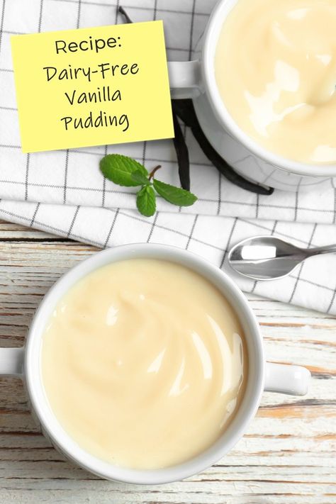 Classic Dairy-Free Vanilla Pudding Recipe with Options, Variations, and Troubleshooting Tips. Also good for vegan, gluten-free, and allergen-free needs. Vanilla Pudding Recipe, Dairy Free Pudding, Vanilla Pudding Recipes, Vegan Pudding, Easy Puddings, Allergy Free Recipes, Dairy Free Dessert, No Calorie Foods, Pudding Recipe