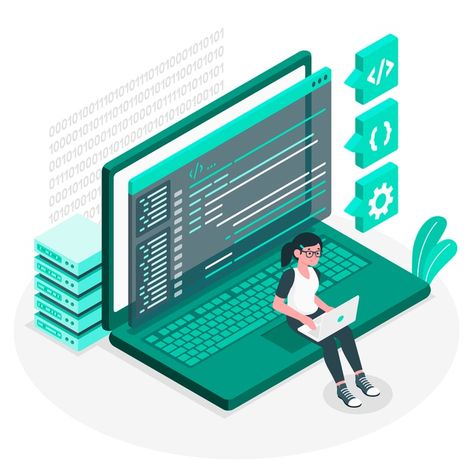 Coding concept illustration | Free Vector #Freepik #freevector #technology #computer #illustration #tech Europe Switzerland, Wordpress Development, Backend Developer, Computer Coding, React Native, Isometric Illustration, Concept Illustration, Ohio Usa, Free Illustration