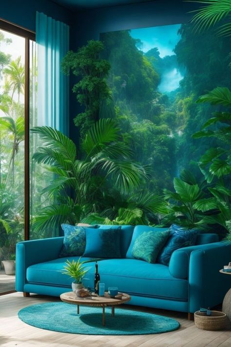 Tropical Oasis, Green Furniture, Earthy Color Palette, Dream House Decor, Tropical Paradise, Beach House Decor, Inspired Homes, Life Is Beautiful, Home Interior