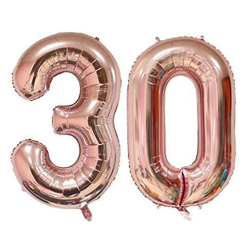 30 Balloons Number, 30 Birthday Balloons, 30th Balloons, Twenty Fine, Rose Gold Number Balloons, 30th Birthday Balloons, Events Decorations, 30 Balloons, Birthday 30