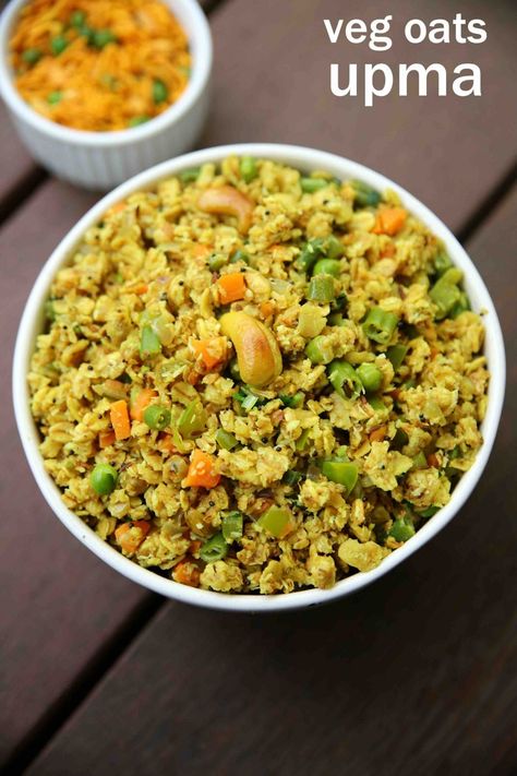 oats upma recipe | vegetable oats upma | oats for breakfast Oats Recipes Indian, Oats Upma, Rava Upma, Oats For Breakfast, Upma Recipe, Indian Appetizers, Breakfast Recipes Indian, Warm Breakfast, Recipes For Breakfast