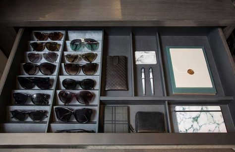 Closet Dresser with Sunglass Organizer - Contemporary - Closet Tea Drawer, Sunglass Organizer, Transitional Closet, Closet Dresser, Contemporary Closet, Closet Island, Custom Closet Design, Dresser In Closet, Built In Dresser