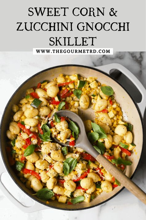 Zucchini Gnocchi, Skillet Gnocchi, Corn And Zucchini, Corn Zucchini, 2023 Recipes, Fresh Zucchini, Making Gnocchi, Potato Dumplings, Meatless Recipes