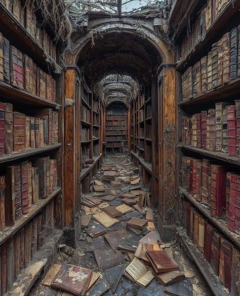 Abandoned Library, Ancient Library, Victorian Manor, Usa House, Creepy Houses, Building Aesthetic, Halloween Props Diy, Beautiful Ruins, Haunted Castle