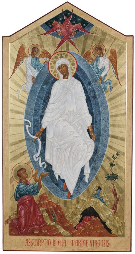 Assumption of the Blessed Virgin Mary icon Assumption Of Mary, Moon Icon, Blessed Virgin, Blessed Virgin Mary, Catholic Art, Orthodox Icons, St Mary, Mother Mary, The Quiet