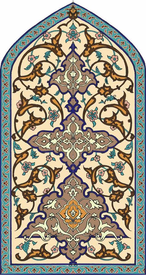 Arabesque and Islimi Motifs, Definitions, History and Patterns Islamic Design Pattern, Islamic Decoration, Motif Arabesque, Islamic Motifs, Mughal Art Paintings, Arabesque Design, Persian Art Painting, Geometric Pattern Art, Arabesque Pattern