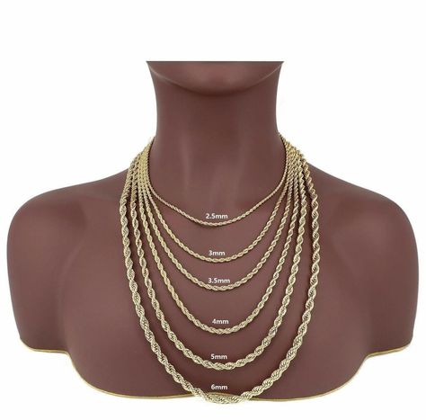 Order yours here: https://ssdlr.shop/l/e153d1cc This necklace will not fade, tarnish or leave your skin green. It is waterproof, comfort fit and made out of the best high quality materials in the United States to assure satisfaction. About us: We are a Christian owned company inpired by God to use jewelry as a gift of love by following His example in Ezekiel 16:11-14. Be parters with us on a major purpose; God creates nature, we shape it, thus, we seek to shape nature in a way that glorifie... Rope Chain Gold, Chain Ideas, Gold Necklace For Men, Necklaces Ideas, Pandora Necklace, Necklace Ideas, Gold Rope Chains, Rope Chain Necklace, Solid Gold Necklace