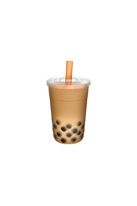 The emoji 🧋 depicts a clear plastic cup with a domed lid and a wide straw sticking out of it. The cup is filled with a creamy, light brown liquid, which represents the tea. The liquid has small black dots in it, which represent the tapioca pearls. The emoji also has a green leaf on top of the dome lid, which represents the tea flavor. Overall, the emoji looks delicious and refreshing, just like a real bubble tea. Tea Emoji, Apple Emojis, Emoji Stories, Imessage Sticker, Emoji Stickers Iphone, Images Emoji, Ios Emoji, Emoji Set, Images Hello Kitty