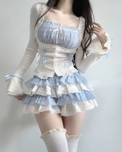 ⋆ on X: "𓂃 ࣪˖ ִֶָ𐀔 https://t.co/xi3qC3gaAa" / X Jacket Dress Set, Mini Skirt Fashion, Y2k Mini Skirt, Kawaii Clothing, Puffy Skirt, Style Kawaii, 2 Piece Skirt Set, Crop Top Skirt, Tops Blouse