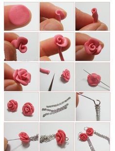 Polymer Clay Kunst, Tanah Liat, Polymer Clay Diy, Polymer Clay Jewelry Diy, Clay Jewelry Diy, Fimo Clay, Polymer Clay Flowers, Polymer Clay Charms, Clay Flowers