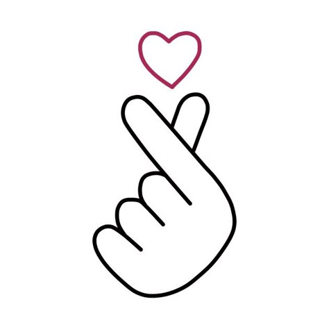 Korean Heart Drawing, Heart Drawing Cute Simple, Finger Heart Drawing, Korea Drawing, Kpop Finger Heart, Korean Heart, Kpop Heart, Finger Heart, Hand Heart