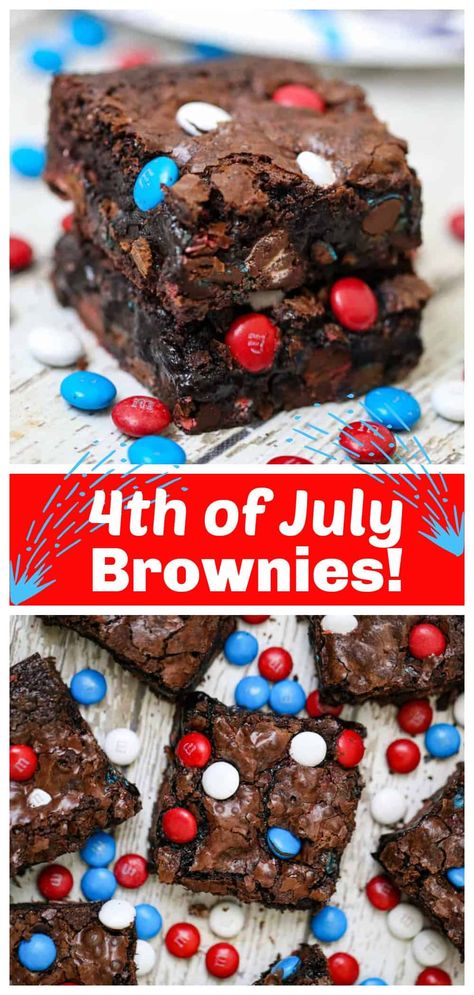 Brownie Kabobs 4th Of July, Snacks For Fourth Of July, Forth Of July Dessert Ideas, Forth Of July Brownies, 4thof July Desserts Easy, Brownie 4th Of July Dessert, Food For Fourth Of July Cookout, Dessert Ideas For 4th Of July, Patriotic Brownies Red White Blue