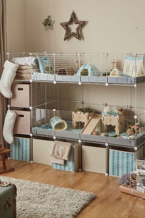 Small Animal Cage Ideas, Animal Room Ideas Pets Small Animals, C&c Bunny Cage, Diy Small Animal Cage, Ginipigs Cage, Outside Guinea Pig Enclosure, C&c Rabbit Cage Ideas, Two Story Bunny Cage, Gunia Pig Cage Ideas