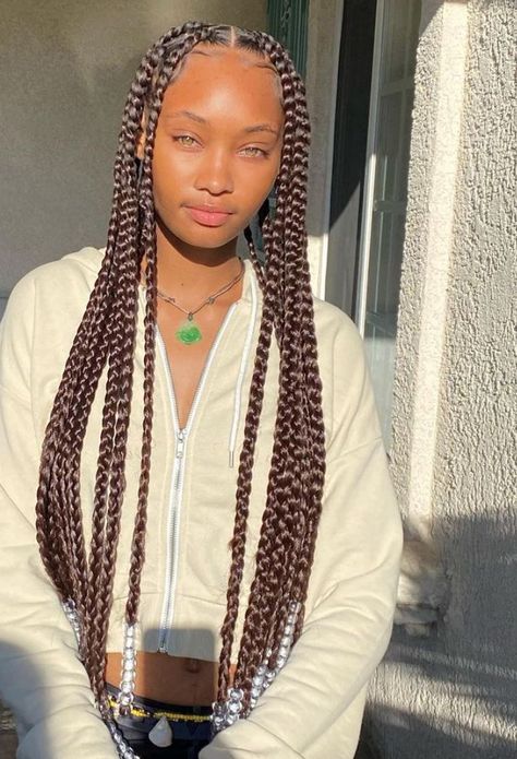 Jumbo Box Braids Medium Length, 10 Box Braids, Large Box Braids With Curly Ends, Jumbo Braids For Black Women, Braids Hairstyles For Black Women, Black Women Braids, Women Braids, Braids For Black, Short Box Braids Hairstyles