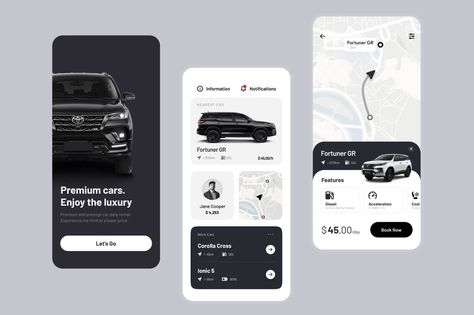 Car Rental Figma Mobile App Template free - Free Figma Template Car Ui Design, Car App Design, Car Sharing App, Energy App, Login Page Design, Mobile Login, Parking App, Car Rental App, Car App