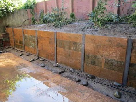 Wall Alternatives, Cheap Retaining Wall, Steel Retaining Wall, Sleeper Retaining Wall, Wood Retaining Wall, Backyard Retaining Walls, California Hills, Building A Retaining Wall, Landscaping Retaining Walls