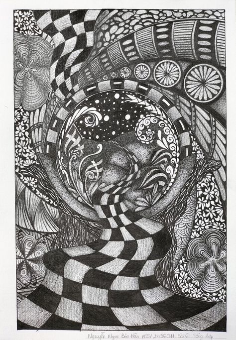 Cool Zentangle Patterns, Abstract Art Drawing, Zen Doodles, Zentangle Artwork, Zen Doodle Art, Pen Art Drawings, Tangle Art, Zentangle Drawings, Book Art Diy