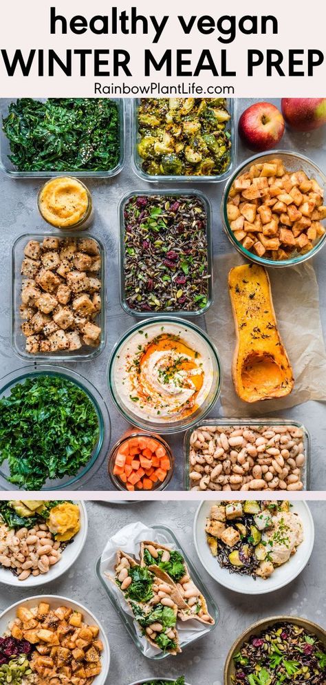 Healthy Vegan Winter Recipes, Fall Vegan Meal Prep, Vegan Winter Meals Healthy, Vegan Meal Plans For Beginners, Vegan January Recipes, Raw Vegan Winter Recipes, Vegan Prep Meals For The Week, Veganuary Meal Plan, Vegan Meal Preps