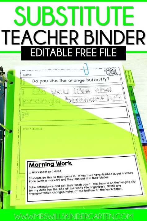 Substitute Teacher Resources, Substitute Teacher Tips, Substitute Teacher Binder, Substitute Folder, Substitute Teacher Plans, Teacher Binder Organization, Sub Binder, Substitute Binder, Classroom Needs