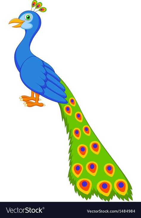 Cute peacock cartoon Royalty Free Vector Image Pickock Art Drawing, Peacock Cartoon, Cute Peacock, Peacock Drawing, Peacock Images, Alice In Wonderland Drawings, Cartoon Download, Cartoon Clip, Kids Painting