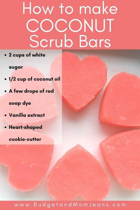 DIY Coconut Oil Sugar Scrub Hearts - Valentine's Day Gift Idea Shower Routine To Smell Good, Routine To Smell Good, How To Shower Properly, Scrub Bars, Coconut Sugar Scrub, Coconut Scrub, Diy Body Scrub Recipes, Diy Sugar Scrub Recipe, Diy Coconut Oil