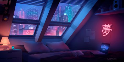 Night Vibes Wallpaper Pc, Desktop Wallpaper Windows Aesthetic, Night Room Drawing, Lofi Aesthetic Wallpaper Pc, Vtuber Background Room, Windows Wallpaper Aesthetic, Cyberpunk Room, Window Wallpaper, Notion Cover