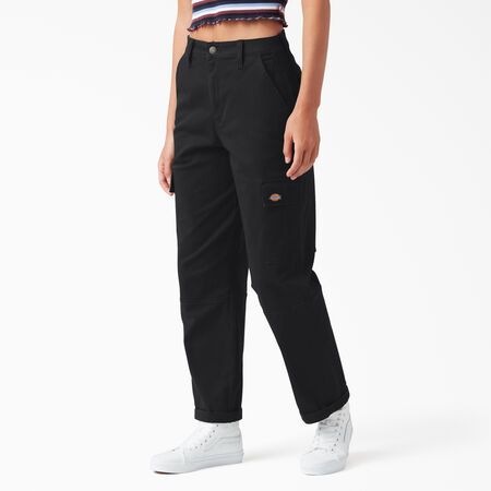 Dickies Cropped Pants, Dickies Black Cargo Pants, Dickies Women Pants, Black Dickies Cargo Pants Outfit, Womens Dickies Pants, Cargo Work Pants Women, Black Dickies Pants Outfits Women, Dickies Cargo Pants Outfits Women, Outfits With Dickies Pants