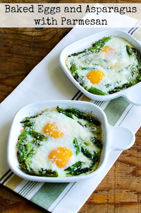 Eggs And Asparagus, Asparagus Recipes Baked, Parmesan Recipes, Asparagus Recipe, Low Carb Breakfast, Baked Eggs, Egg Recipes, Easy Breakfast, Yummy Breakfast