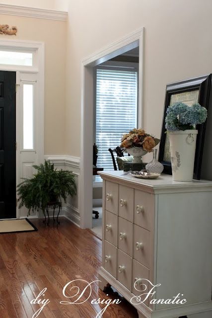 Remodelaholic » starting to love grey things White Sand Paint Color, Bm White Sand, Benjamin Moore White Sand, Painted Foyer, Sand Paint Color, Scandinavian Design Bedroom, Benjamin Moore White, Minimalist Bedroom Design, Luxury Chairs