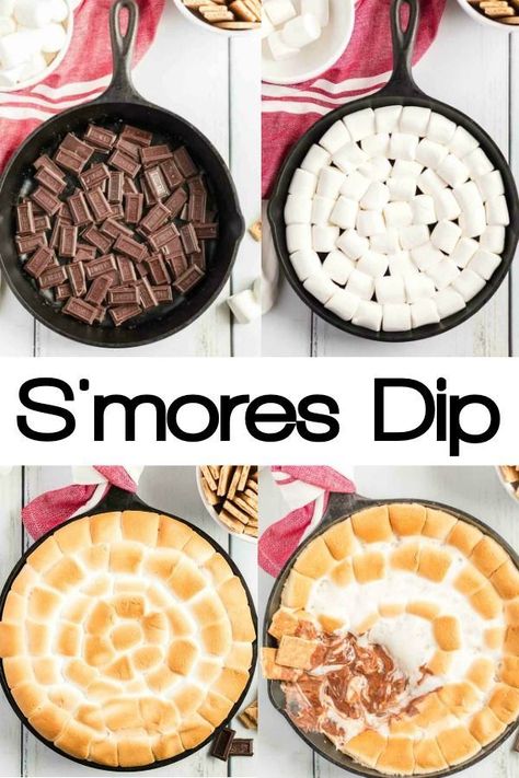 Smores Dip, Iron Skillet Recipes, Dessert Simple, Dessert Dips, S'mores, Great Desserts, Cast Iron Skillet, Camping Food, Iron Skillet