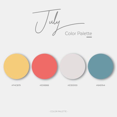 July Color Scheme, July Color Palette, June Colors, Planner Themes, July Colors, Code Color, Hex Color Palette, 2023 Color, Branding Resources