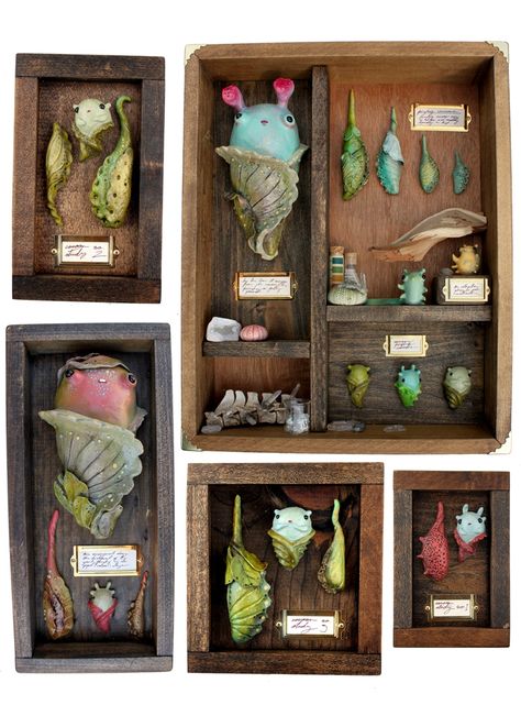 Polymer Clay Kunst, Wooden Fairy, Clay Monsters, Box Diy, Polymer Clay Art, Shadow Boxes, Clay Projects, Polymer Clay Crafts, Clay Creations