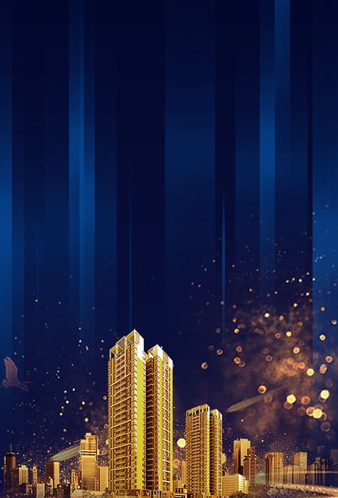 Atmospheric Commercial Real Estate Building Poster Background Real Estate Poster Design Creative, Building Poster Design, Real Estate Background, Building Ads, Gold Building, Insurance Poster, Real Estate Poster, Company Background, Buildings Background