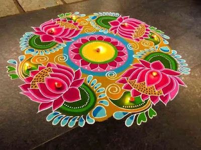 Rangoli Images, Rangoli Designs For Competition, Very Easy Rangoli Designs, Rangoli Designs Photos, Rangoli Designs Simple Diwali, Latest Rangoli, Easy Rangoli Designs Diwali, Rangoli Side Designs, Rangoli Designs Latest