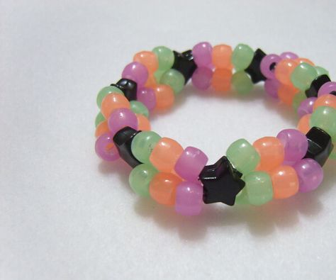 Pony Bead Bracelet Ideas, Pony Bead Bracelets Ideas, Pony Beads Bracelet, Halloween Kandi, Pony Bead Jewelry, Pony Bead Bracelets, Halloween Colors, Perler Ideas, Kandi Bracelets