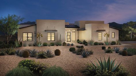 The Desert Contemporary Desert Style Home Floor Plans, Desert Home Floor Plans, Southwestern Stucco Homes, Desert Modernism Architecture, Modern Adobe, Sonoran Desert Architecture, Ranches Living, Modern Floor Plans, Design Your Own Home