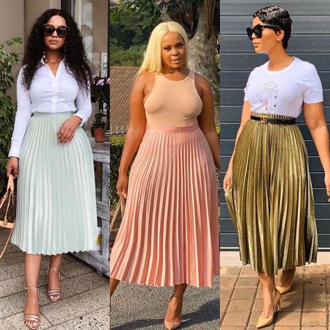 Long Pleated Skirts, Long Pleated Skirt, Crinkle Skirt, Pleated Skirt Outfit, Makeup Simple, Chic Dress Classy, Long Skirt Outfits, Stylish Work Attire, Pleated Long Skirt