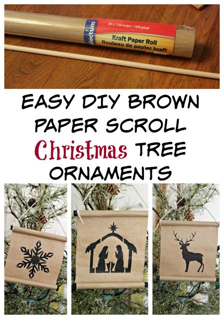 Easy DIY Brown Paper Scroll Christmas Tree Ornaments #kraftpaper #crafting #stencil #Christmas #JoannFabric #scroll #brownpaper #treeornaments Scroll Christmas Ornament, Diy Santa List Scroll, Brown Paper Ornaments, Farmhouse Christmas Tree Ornaments, Narnia Party, Paper Scrolls, Holiday Ornaments Diy, Scroll Ornament, Stencil Christmas