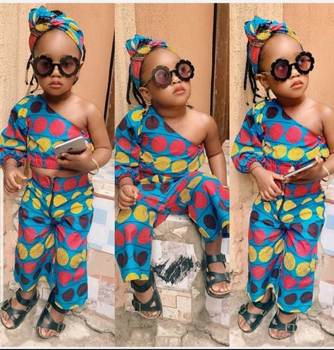 Try this style for your kids#Nigeria kids fashion# Trouser And Top, Styles For Kids, 2piece Outfits, Ankara Style, Long Trousers, Children's Fashion, Childrens Fashion, Ankara, Kids Fashion