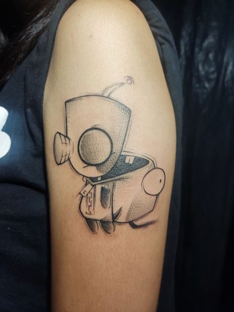 Invasor Zim pet Gir Tattoo Invader Zim, Invader Zim Tattoo, Zim Tattoo, Character Pictures, Cartoon Character Pictures, Invader Zim, Tattoo Sleeve Designs, Tattoo Sleeve, Future Life