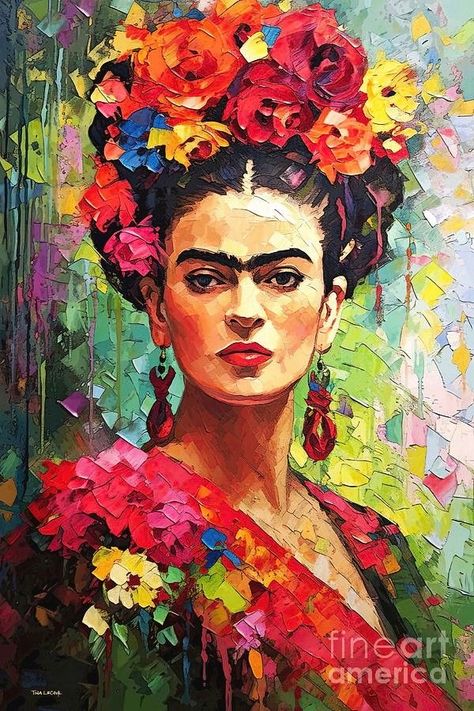 Frida Artwork, فريدا كاهلو, Paints On Canvas, Frida Kahlo Paintings, Frida Kahlo Portraits, Kahlo Paintings, Frida Art, Frida Kahlo Art, Graffiti Wall Art