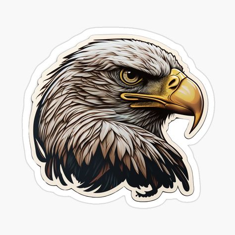 Eagle Sticker, Senior Year Fun, Eagle Artwork, Eagle Design, Decorate Notebook, Bullet Journal Stickers, Bird Drawings, Coloring Stickers, Logo Sticker