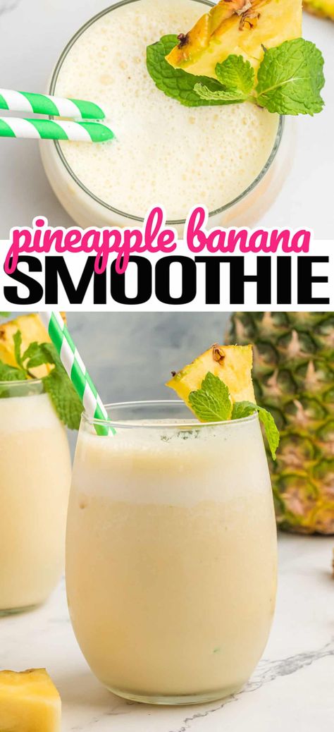 Pineapple Yogurt Smoothie, Pineapple Smoothie Healthy, Banana Shake Recipe, Pineapple Breakfast, Cottage Cheese Smoothie, Tropical Fruit Smoothie, Pineapple Banana Smoothie, Orange Juice Smoothie, Pineapple Smoothie Recipes