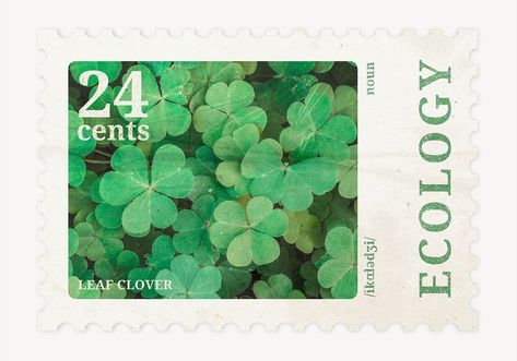 Vintage ecology postage stamp, clover leaves design | free image by rawpixel.com / Tang Clover Leaves, Postage Stamp Design, Leaves Design, Leaf Nature, Art Clipart, Download Free Images, Postage Stamp, Stamp Design, Clover Leaf