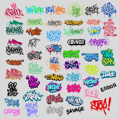 Graphic Letter Design, Graffiti Inspiration Words, Graffiti Ideas Art, Graffiti Add Ons, Throwies Graffiti Alphabet, Graffiti Artwork Inspiration, Graffiti Art Ideas, 2000s Graffiti, Street Words