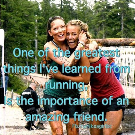 Shout out to all the ladies who support each other on every run!  Grab a friend and go! It's amazing what you can accomplish when you know your friends are with you and have your back! www.healthcoachrachel.tsfl.com Track Quotes, Running Memes, Running Friends, Running Buddies, I Love To Run, Run Like A Girl, Cross Country Running, Running Humor, Running Quotes