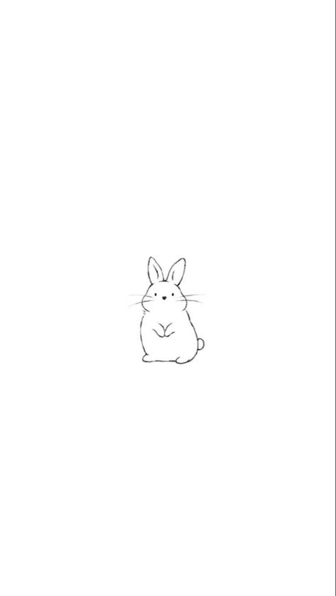 bunny cute icon wallpaper iphone Simple Bunny Wallpaper, Small Bunny Tattoo Simple, Cute Bunny Drawing Simple, Bunny Drawing Aesthetic, Bunny Ear Tattoo, Simple Rabbit Tattoo, Simple Bunny Drawing, Bunny Tattoo Cute, Minimalist Bunny Tattoo