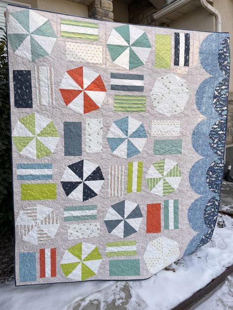 Beach Theme Quilt Patterns, Beach House Quilts, Beach Themed Quilts, Seascape Quilts, Kid Quilts, Ocean Quilt, House Quilt Patterns, Nautical Quilt, Panel Quilt Patterns