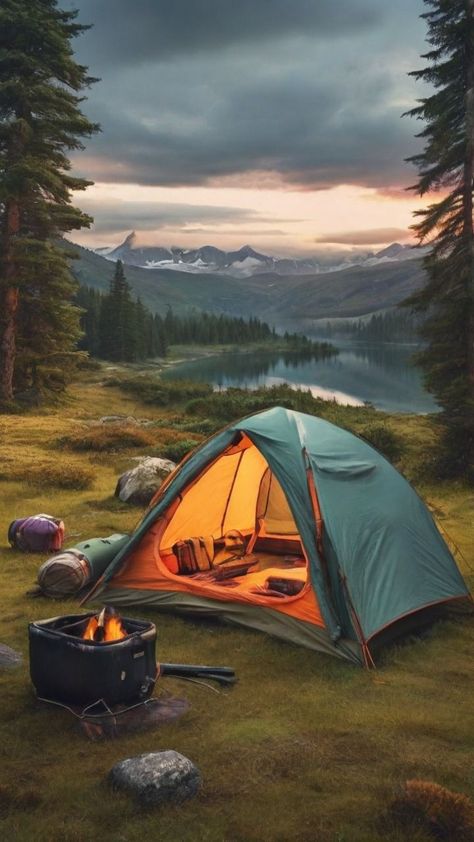 Tent Camping Photography, Tent Camping Aesthetic, Cosy Camping, Camping Pictures, Travel Scenery, Camping Pics, Camping Scene, Camping Photo, Camping Must Haves