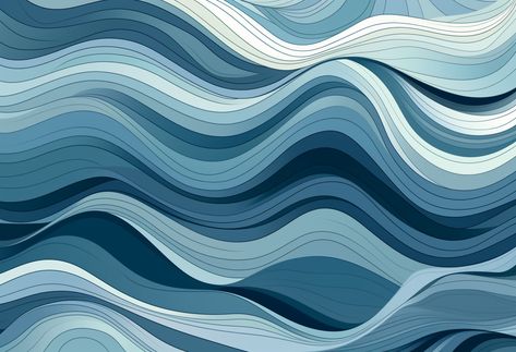 Ocean Minimalist, Black And Blue Wallpaper, Wave Illustration, Modern Graphic Art, Wavy Pattern, Water Patterns, Waves Background, Waves Wallpaper, Wallpaper Ipad